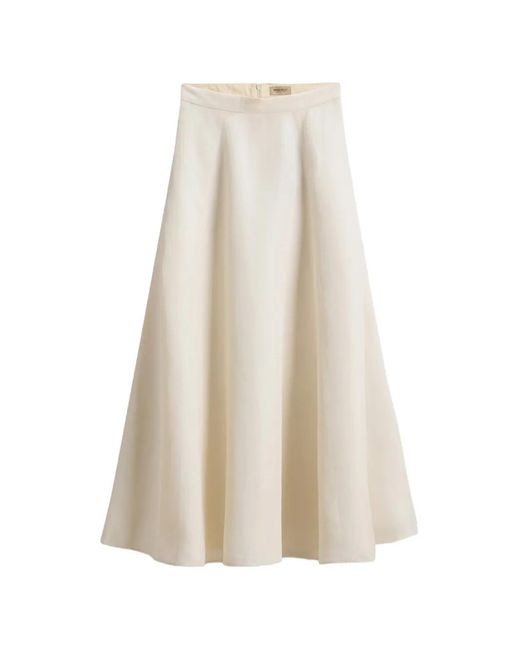 Woolrich White High Waist Mini Skirt With Concealed Zip