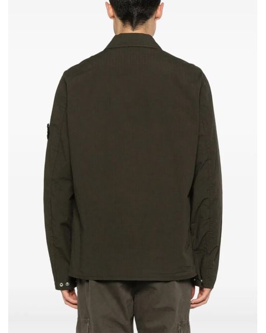 Stone Island Green Compass-Badge Overshirt for men