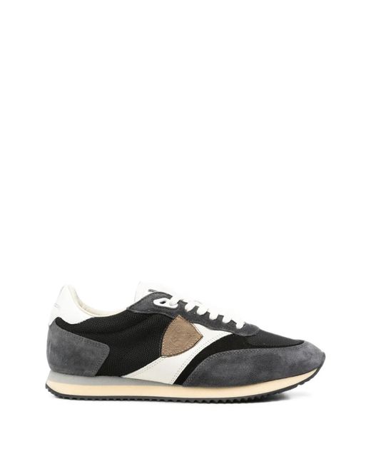 Philippe Model White Logo-Patch Panelled Sneakers for men