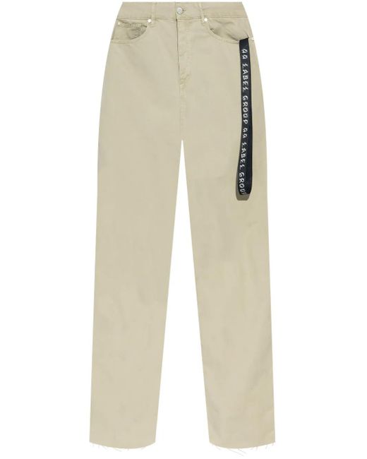 44 Label Group White Strap-Detailing Trousers for men