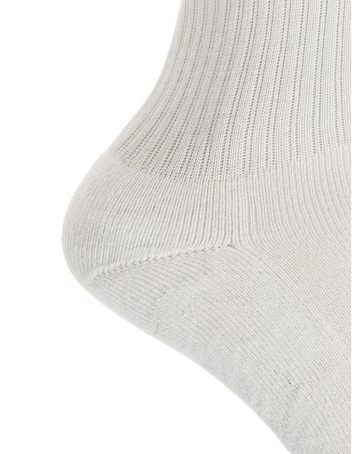 Rick Owens White Ribbed Socks