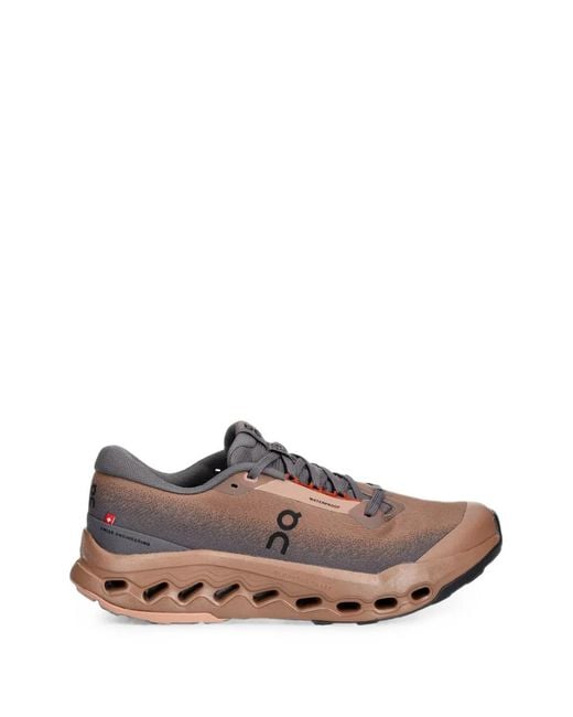 On Shoes Brown Cloudsurfer Trail Waterproof Sneakers for men