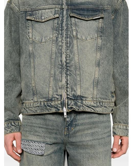 Represent Gray R4 Washed-Denim Jacket for men