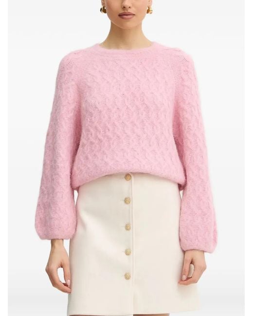Morgan Pink Cable-Knit Jumper