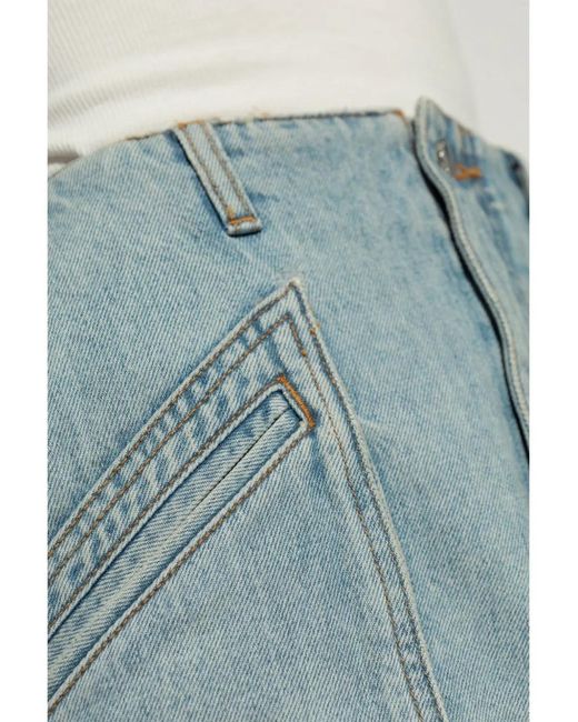 Amiri Blue Cargo Denim Skirt