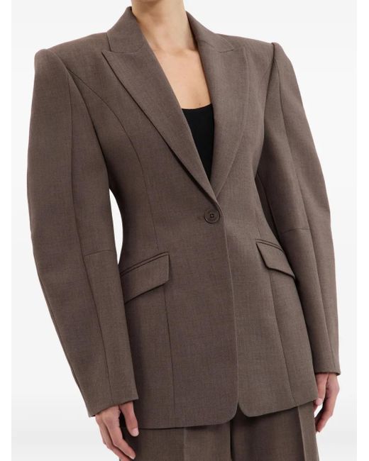 Rebecca Vallance Brown Einreihiger Noah Blazer Mit Ballonärmeln
