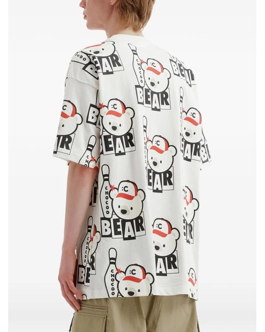 Chocoolate White T-Shirt Imprimé Bowling for men