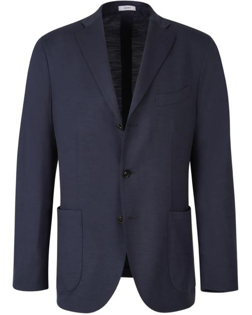 Boglioli Blue Knitted Wool Blazer for men
