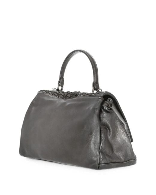 Reptile's House Black Mirage Leather Tote Bag