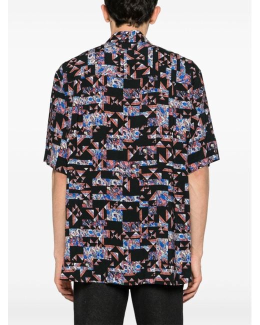 Camicia Vabilio con stampa grafica di Isabel Marant in Blue da Uomo