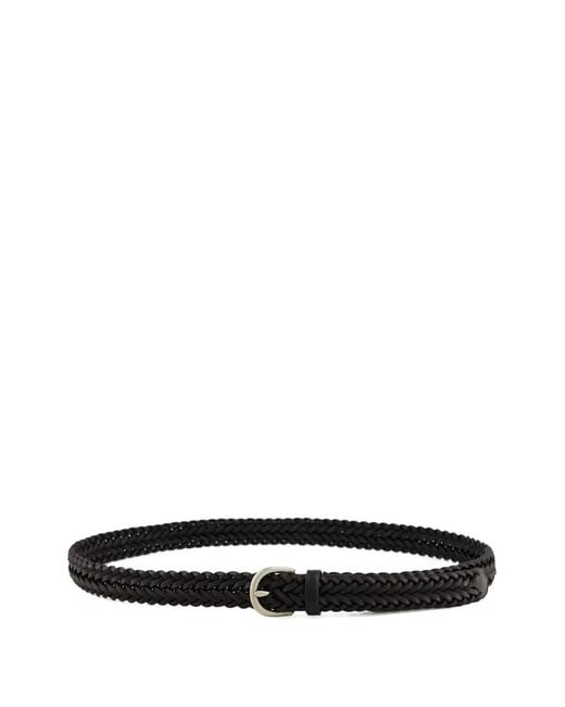 Dragon Diffusion White Braided Leather Belt