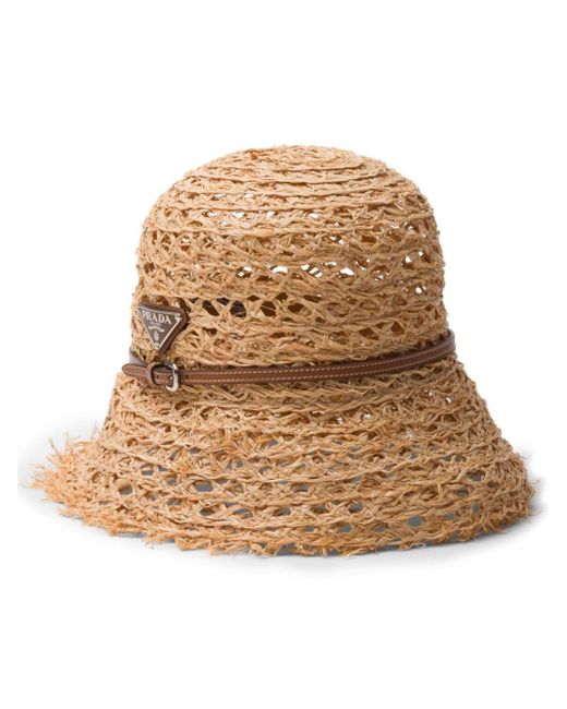Sombrero de pescador con logo triangular Prada de color Natural