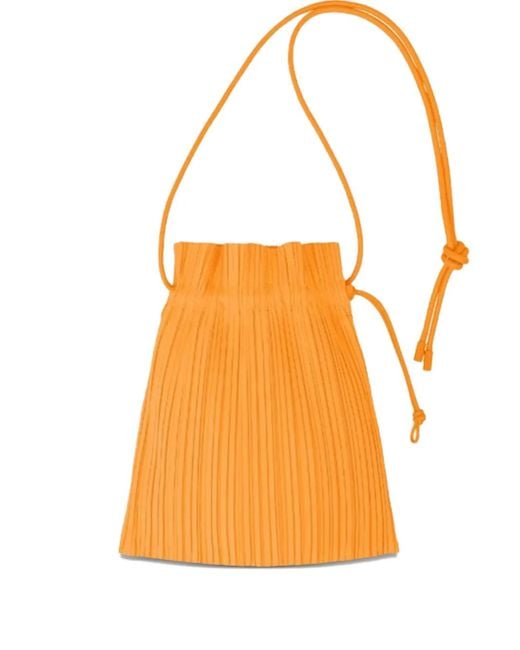 Pleats Please Issey Miyake Orange Mini Pleated Cross Body Bag