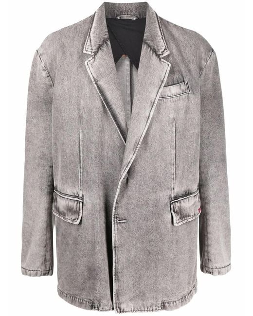 DIESEL Gray Fashion Show Denim Blazer for men