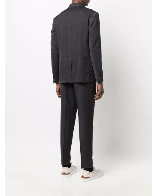 Dell'Oglio Black Single-Breasted Wool Suit for men