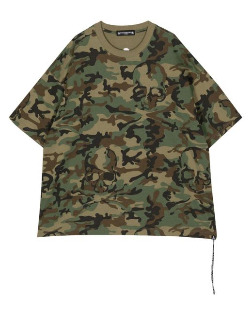 MASTERMIND WORLD Green Camouflage-print Cotton T-shirt for men