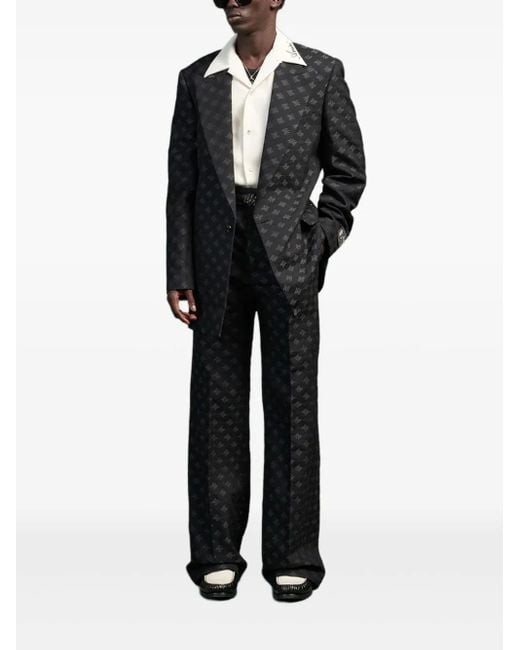 Amiri Black Logo-Pattern Blazer for men
