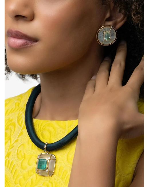 DENISE CASSOU Green Tourmaline Beryl Earrings