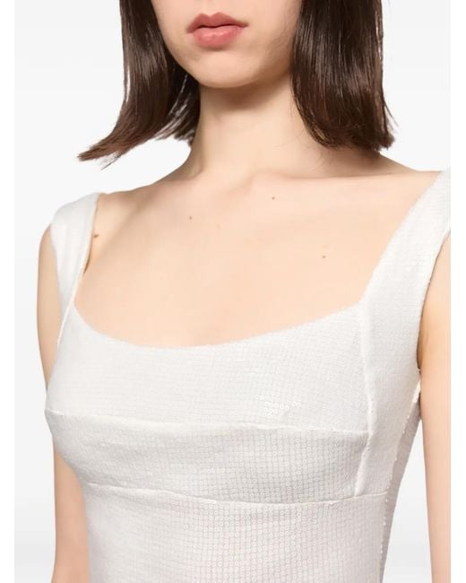 Atu Body Couture White Body Brodé De Sequins