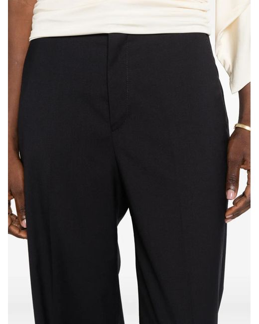 Tagliatore Black Pressed-Crease Wide-Leg Trousers