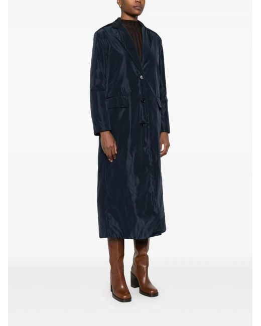 Aspesi Blue Single-Breasted Buttoned Coat