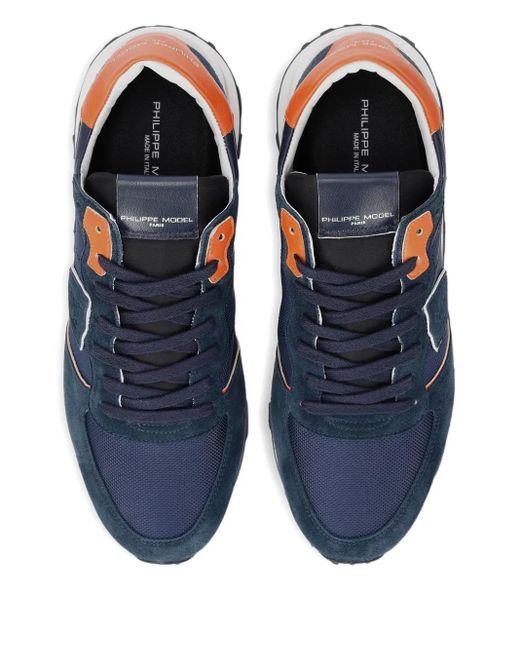 Philippe Model Sneakers Met Vlakken En Veters in het Blue voor heren
