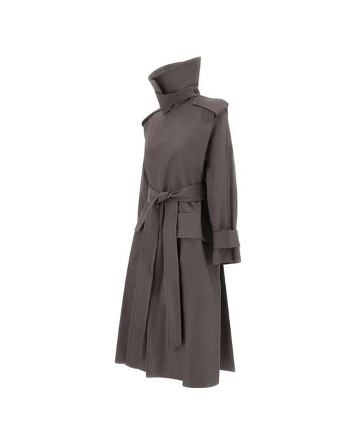 Victoria Beckham Gray Philippa Belted Trench Coat