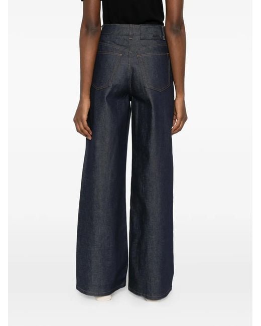 A.P.C. Blue Logo-Embroidered Jeans