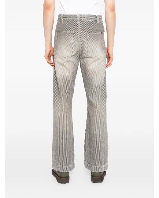 KAMIYA Gray Jean Droit À Rayures for men