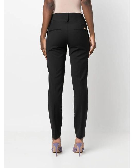 Philipp Plein Black Tapered Wool-Blend Trousers