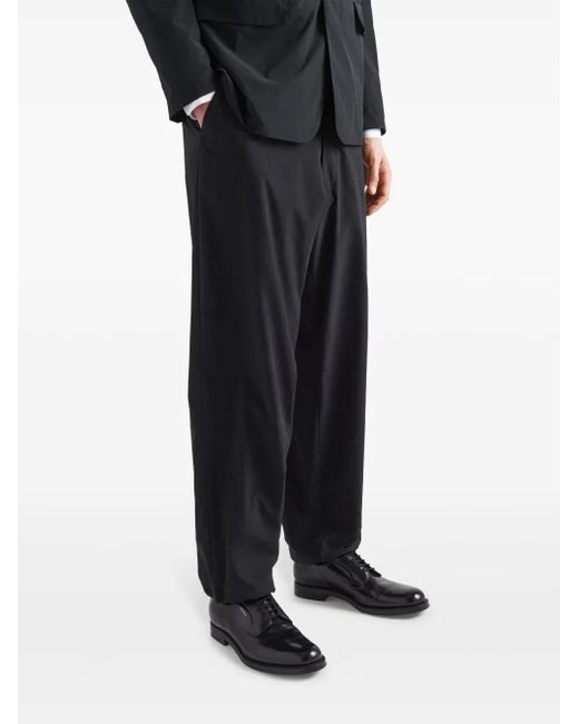Pantalones anchos con cordones Prada de hombre de color Black