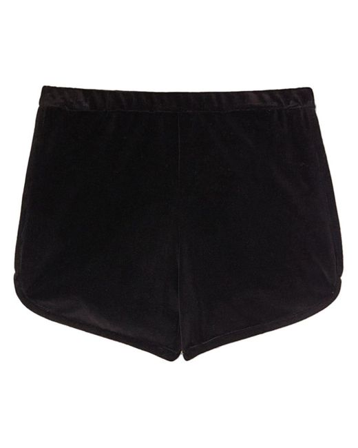 Jil Sander Black High-waisted Velvet Mini Shorts
