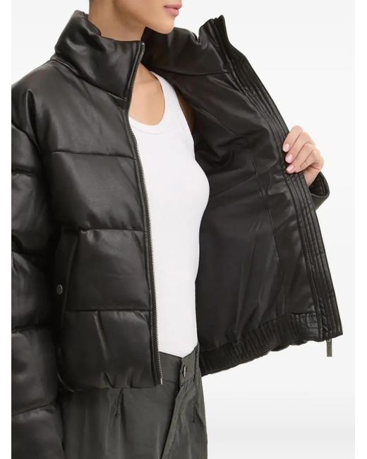 Karlkani Black Quilted Logo Puffer Jacket