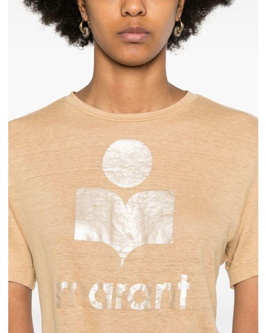 Isabel Marant Natural Zewel Logo-print T-shirt