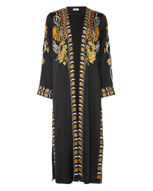 Temperley London Black Remi Mantel Mit Stickerei