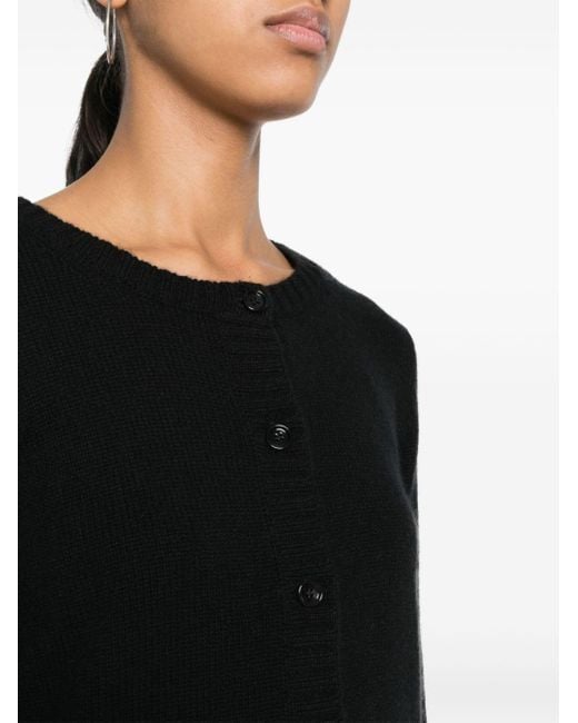 Allude Black Knitted Cashmere Cardigan