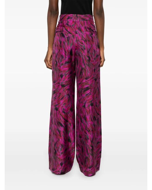 Lanvin Red Brush Stroke-printed Trousers