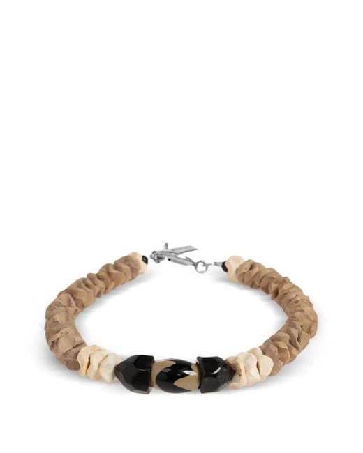 Isabel Marant Brown Beaded Wooden Bracelet for men