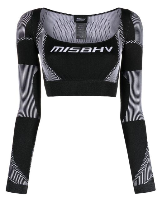 MISBHV Logo-jacquard Crop Top in Black | Lyst