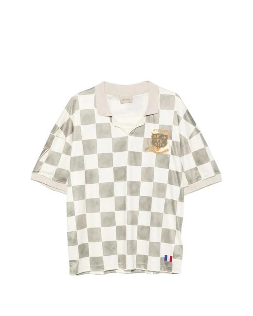 RETERNITY White L'Atelier De La Rue Checkerboard-Print T-Shirt for men