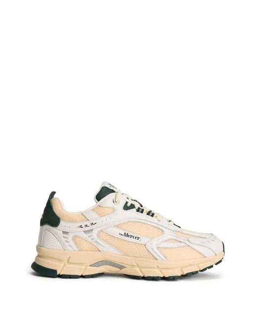 The Mercer Brand White The Re-Run Panelled Sneakers for men