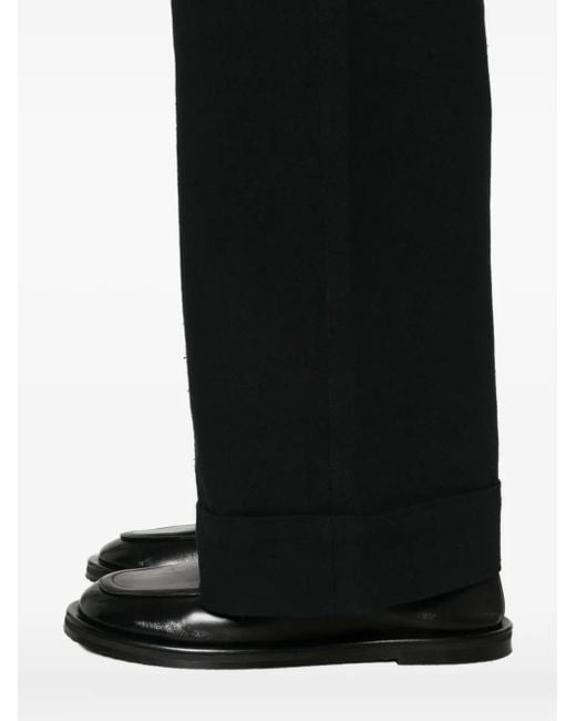 JOE CHIA Black Dooku Cuffed Straight Trousers for men