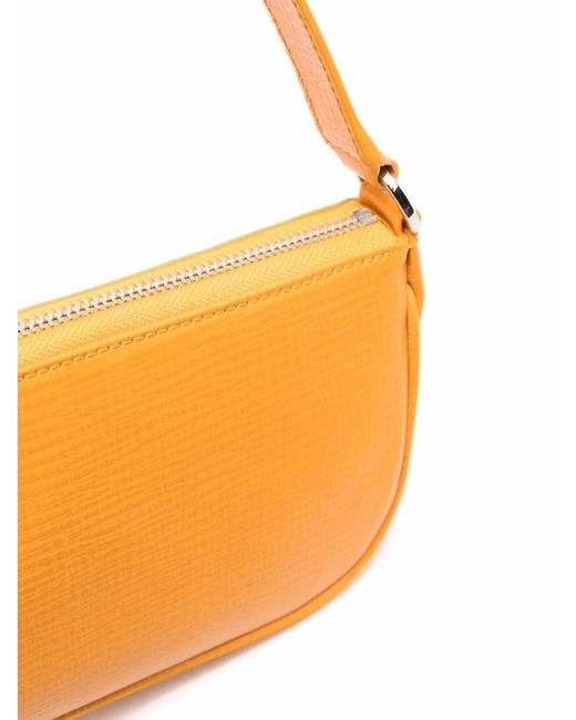 By Far Orange Rachel Leather Shoulder Bag