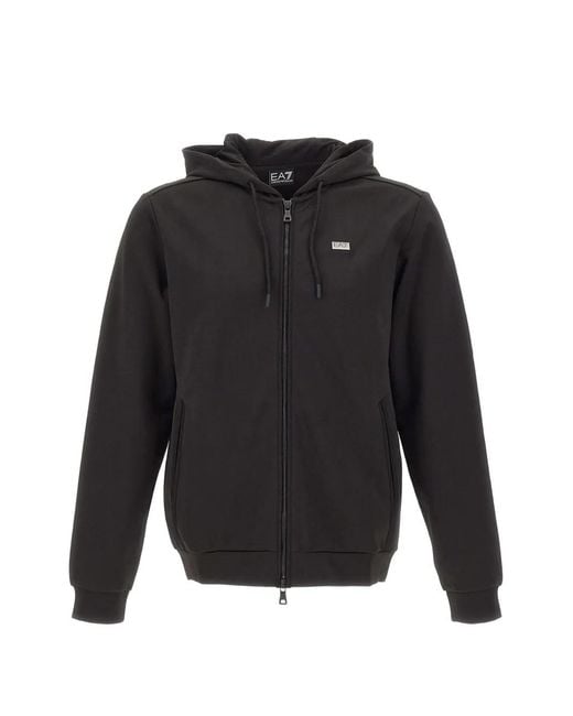 EA7 Gray Zip-Up Hoodie for men
