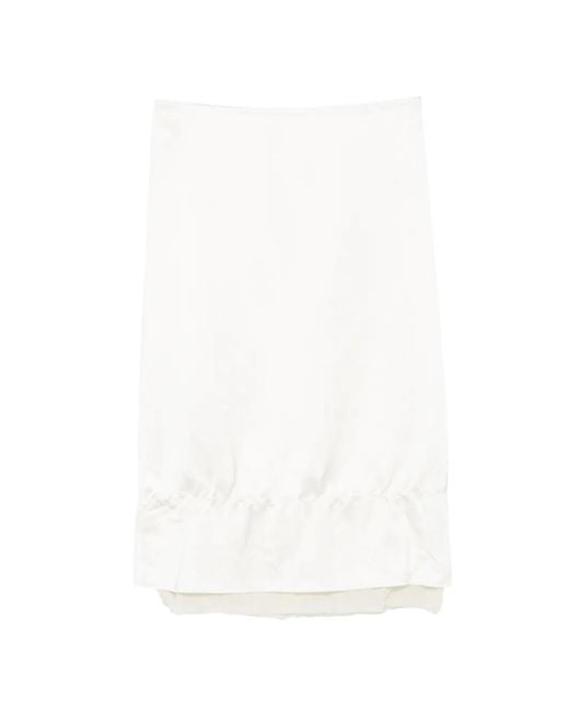 Totême White Layerd Midi Skirt