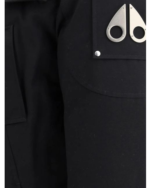 Moose Knuckles Black Long-Sleeve Hooded Parka for men