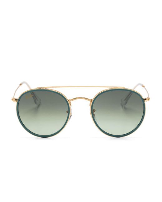 Ray-Ban Gray Double-bridge Round-frame Sunglasses