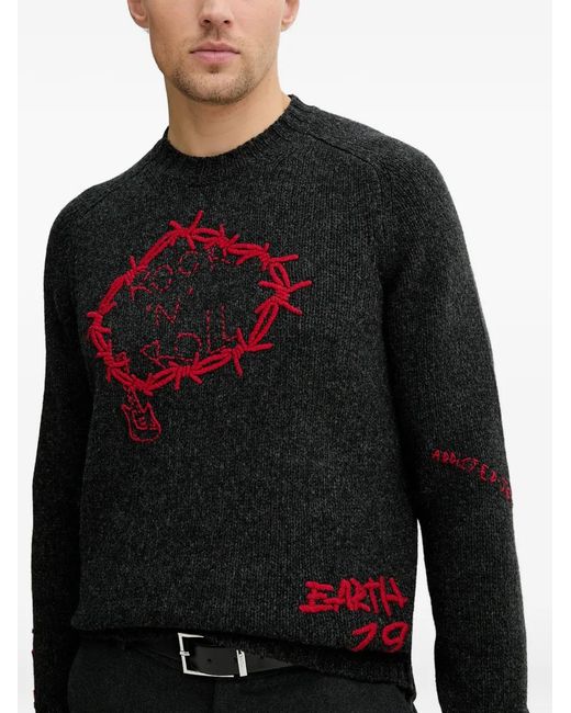 Zadig & Voltaire Black Jordan Embroidered Sweater for men