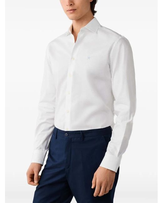 Hackett White Chemise À Logo Brodé for men