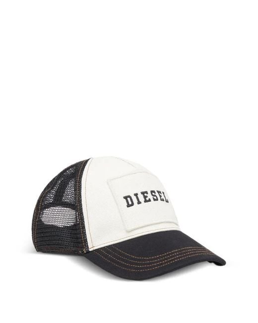 DIESEL White Embroidered-Patch Cap for men